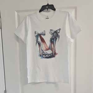 Graphic Tee with High Heel Design